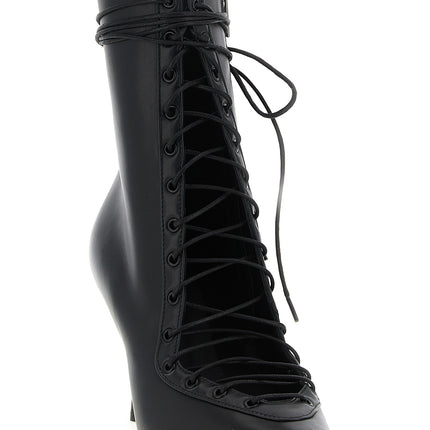 LE SILLA Black Lamb Leather Ankle Boots