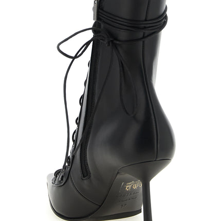 LE SILLA Black Lamb Leather Ankle Boots