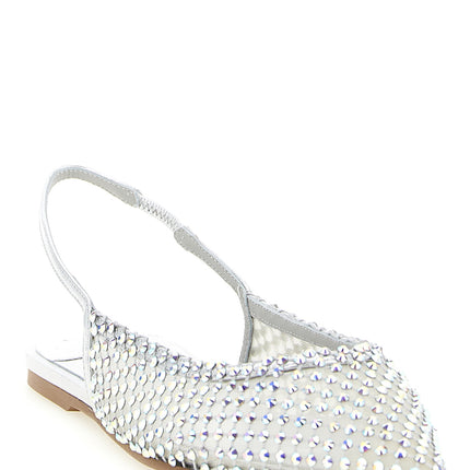 LE SILLA Silver Polyester Ballet Flats