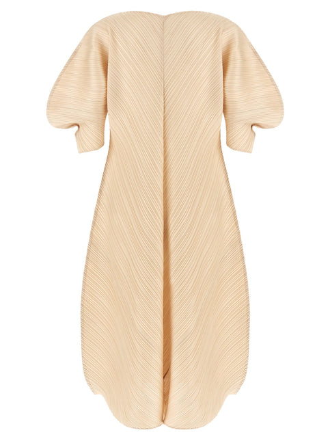 PLEATS PLEASE ISSEY MIYAKE Beige Polyester Midi Dress