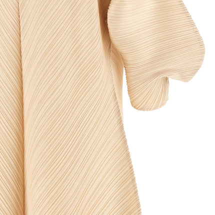 PLEATS PLEASE ISSEY MIYAKE Beige Polyester Midi Dress
