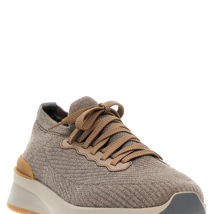 Brunello Cucinelli Gray Wool Low Top Sneakers