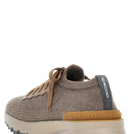 Brunello Cucinelli Gray Wool Low Top Sneakers