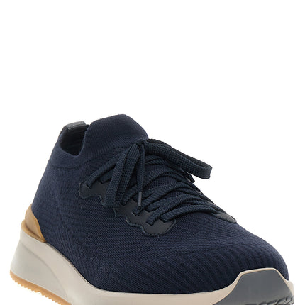 Brunello Cucinelli Blue Wool Athletic Sneakers