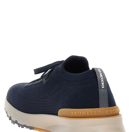 Brunello Cucinelli Blue Wool Athletic Sneakers