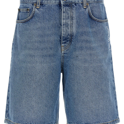 Off-White Blue Cotton Bermuda Shorts Off-White