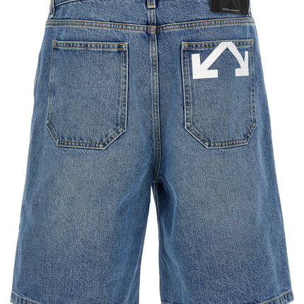 Off-White Blue Cotton Bermuda Shorts Off-White