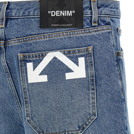 Off-White Blue Cotton Bermuda Shorts Off-White