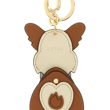 Furla Brown Leather Keychain Furla