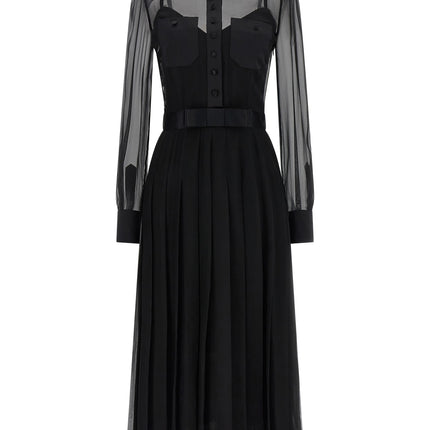Dolce & Gabbana Black Silk Midi Dress