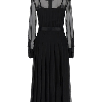 Dolce & Gabbana Black Silk Midi Dress