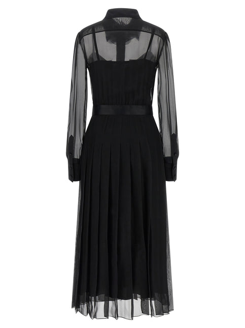 Dolce & Gabbana Black Silk Midi Dress