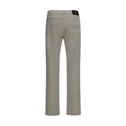 Versace Beige Cotton Tapered Jeans
