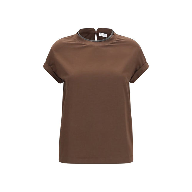 Brunello Cucinelli Brown Elastane T-Shirt