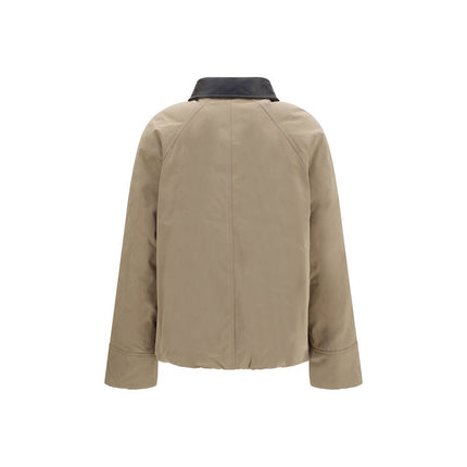 Brunello Cucinelli Beige Cotton Leather Jacket