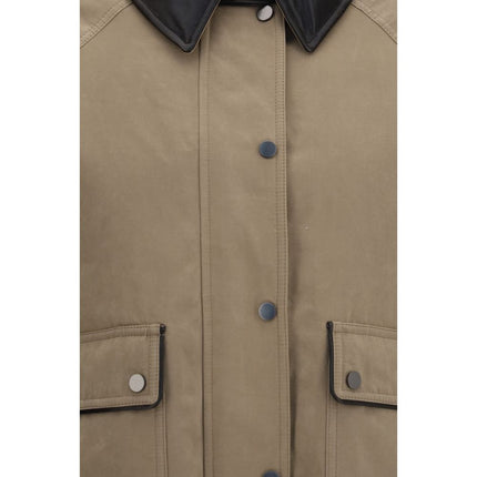 Brunello Cucinelli Beige Cotton Leather Jacket