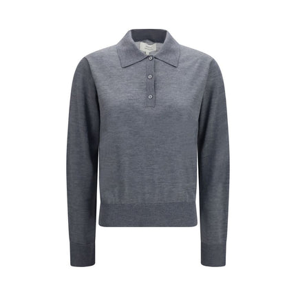 Loulou De Saison Gray Cashmere Polo Shirt