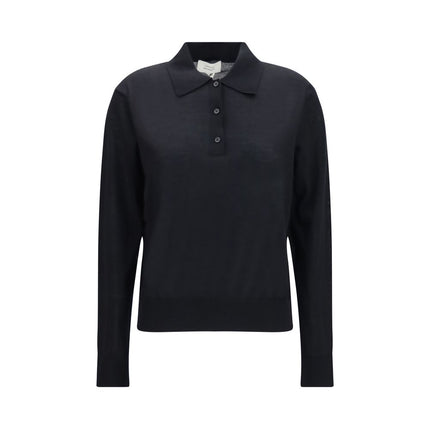 Loulou De Saison Black Cashmere Polo Shirt