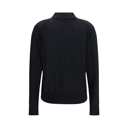 Loulou De Saison Black Cashmere Polo Shirt