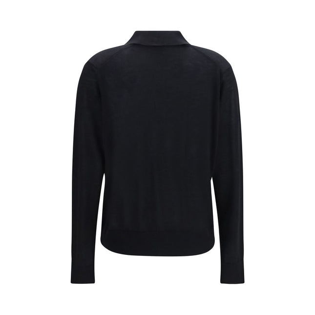 Loulou De Saison Black Cashmere Polo Shirt