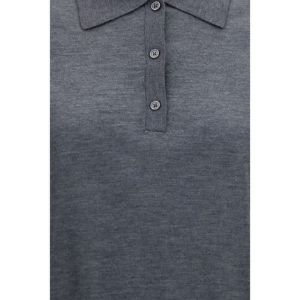 Loulou De Saison Gray Cashmere Polo Shirt