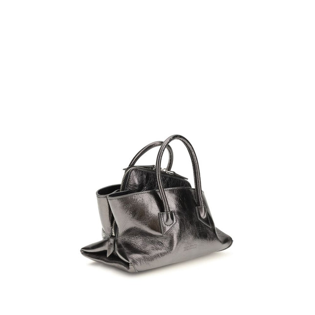 The Attico Gray Calf Leather Bos Taurus Handbag