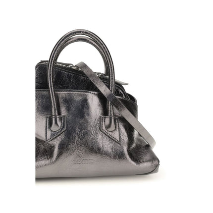 The Attico Gray Calf Leather Bos Taurus Handbag