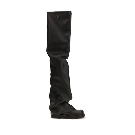 The Attico Black Polyurethane Over The Knee