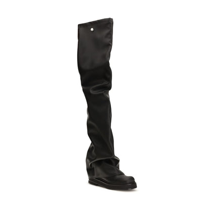 The Attico Black Polyurethane Over The Knee