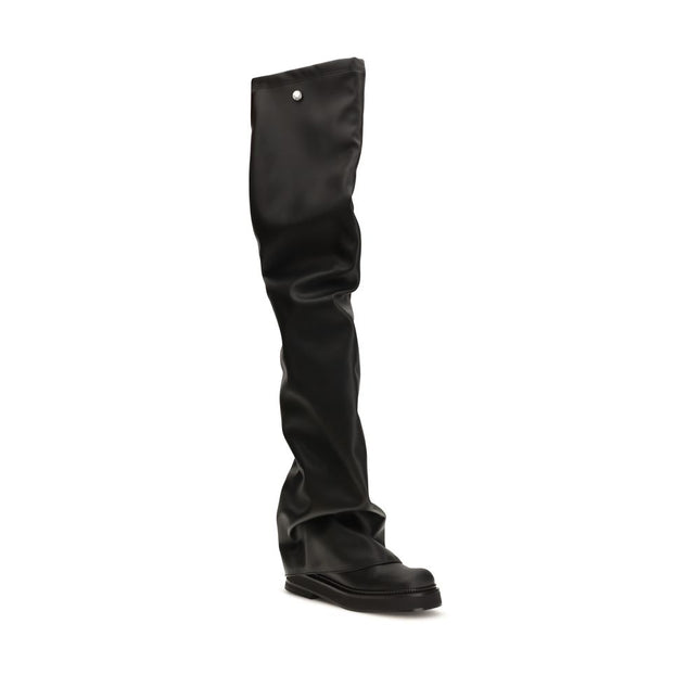 The Attico Black Polyurethane Over The Knee