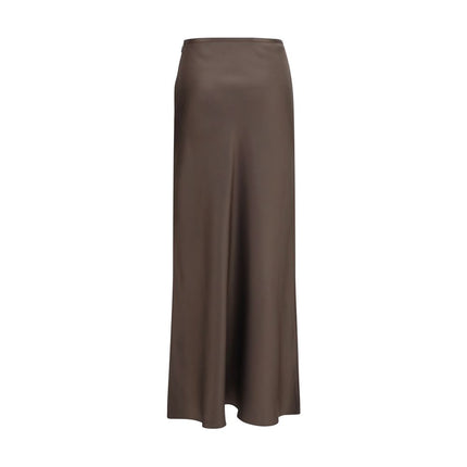 Loulou De Saison Brown Silk Long Skirt