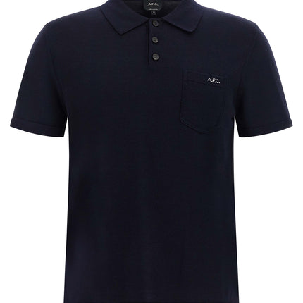 A.P.C. Blue Virgin Wool Polo Shirt