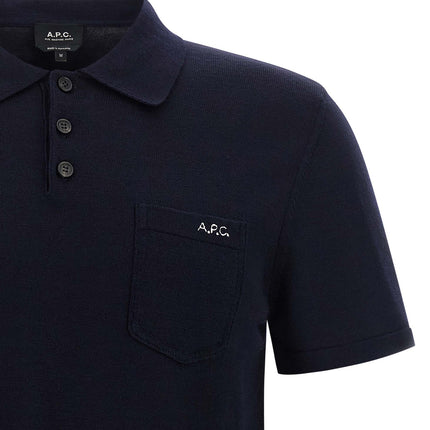 A.P.C. Blue Virgin Wool Polo Shirt A.P.C.