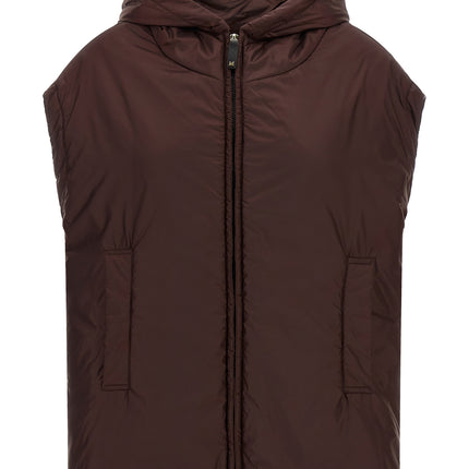Max Mara Bordeaux Polyester Sleeveless Jacket