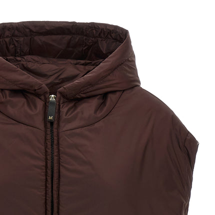 Max Mara Bordeaux Polyester Sleeveless Jacket