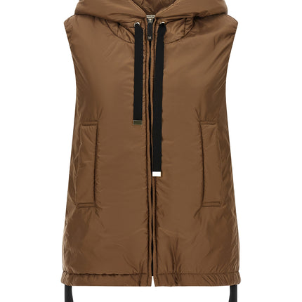 Max Mara Brown Polyester Sleeveless Jacket