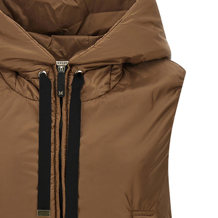 Max Mara Brown Polyester Sleeveless Jacket