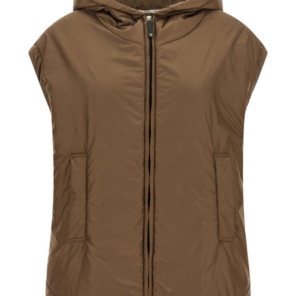 Max Mara Brown Polyester Sleeveless Jacket