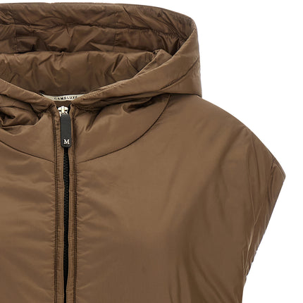 Max Mara Brown Polyester Sleeveless Jacket