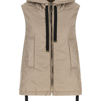 Max Mara Beige Polyester Sleeveless Jacket