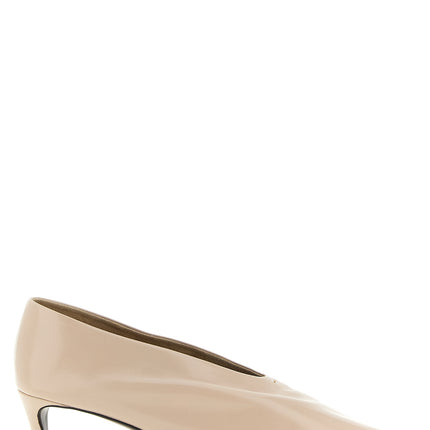 Khaite Beige Calfskin Mid Heel Pumps