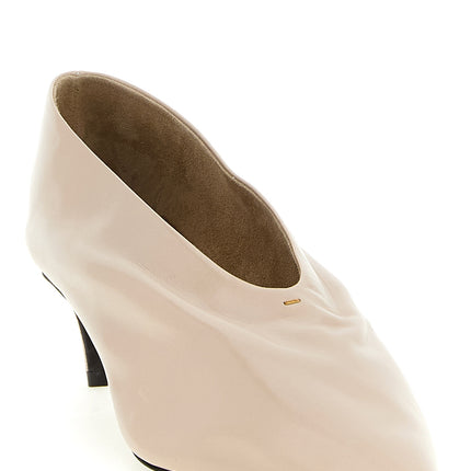 Khaite Beige Calfskin Mid Heel Pumps