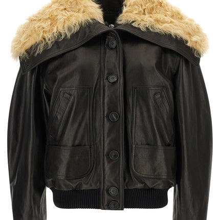 The Attico Black Lamb Leather Leather Jacket
