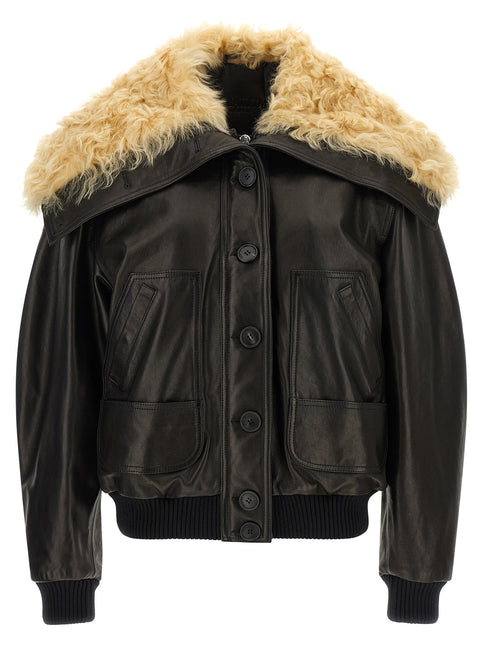 The Attico Black Lamb Leather Leather Jacket