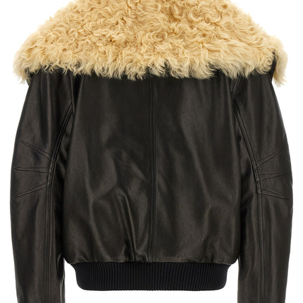 The Attico Black Lamb Leather Leather Jacket