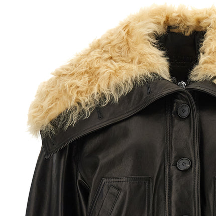 The Attico Black Lamb Leather Leather Jacket