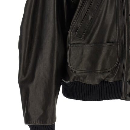 The Attico Black Lamb Leather Leather Jacket