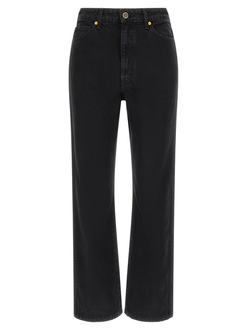 Khaite Black Cotton Flared Jeans