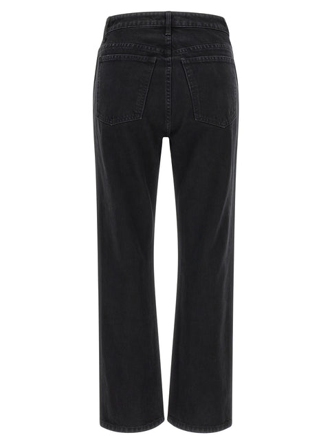 Khaite Black Cotton Flared Jeans