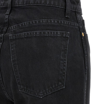 Khaite Black Cotton Flared Jeans